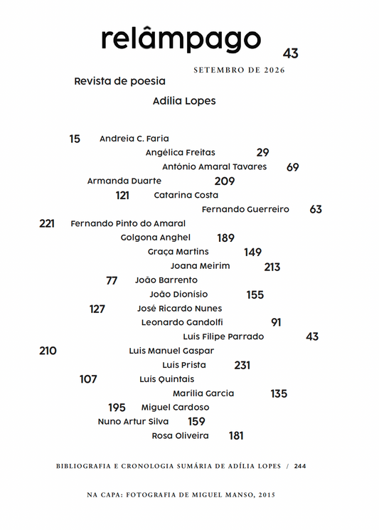 Relâmpago 43 "Adília Lopes"