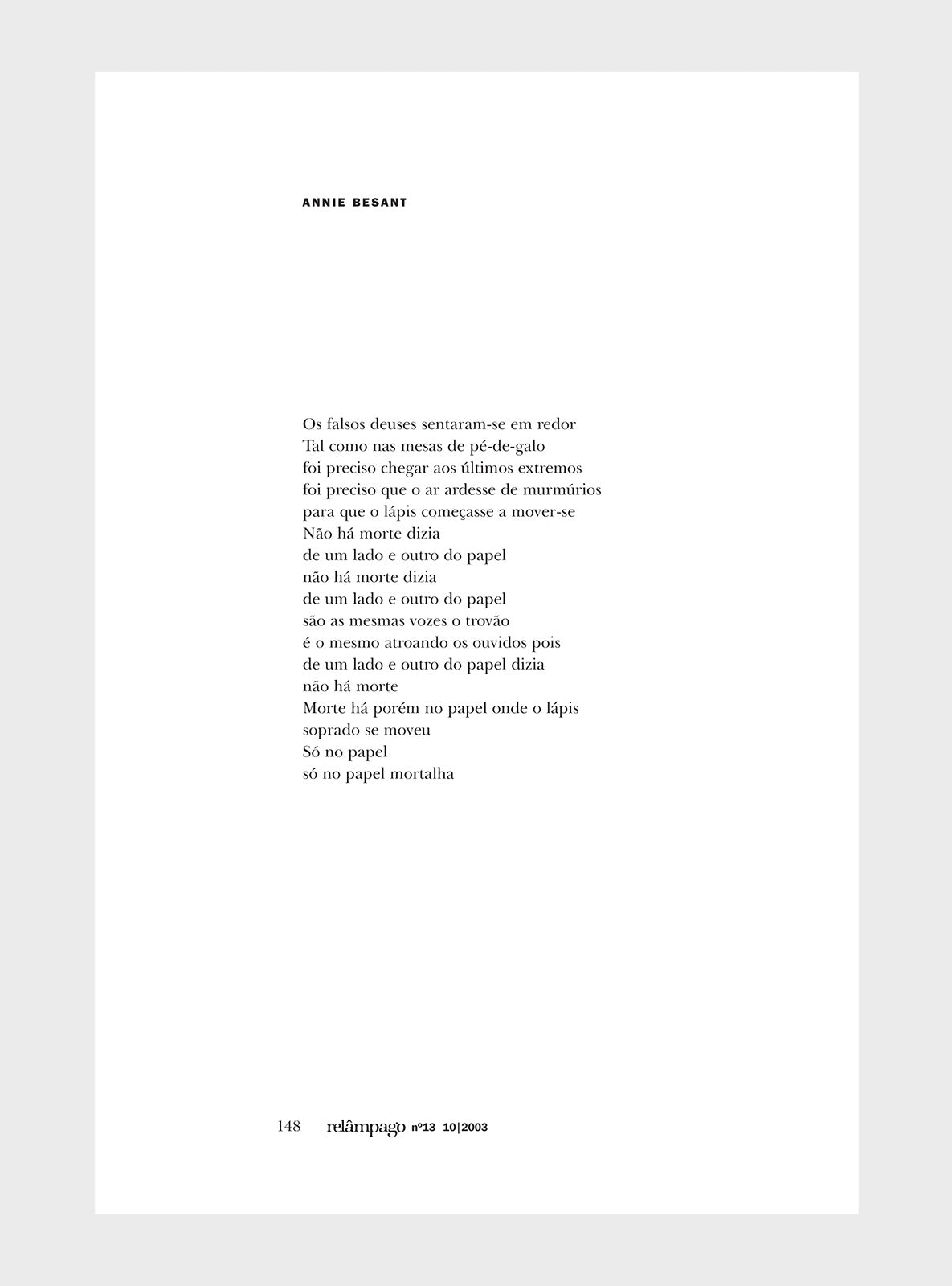 Relâmpago 13 “Alexandre O’Neill”