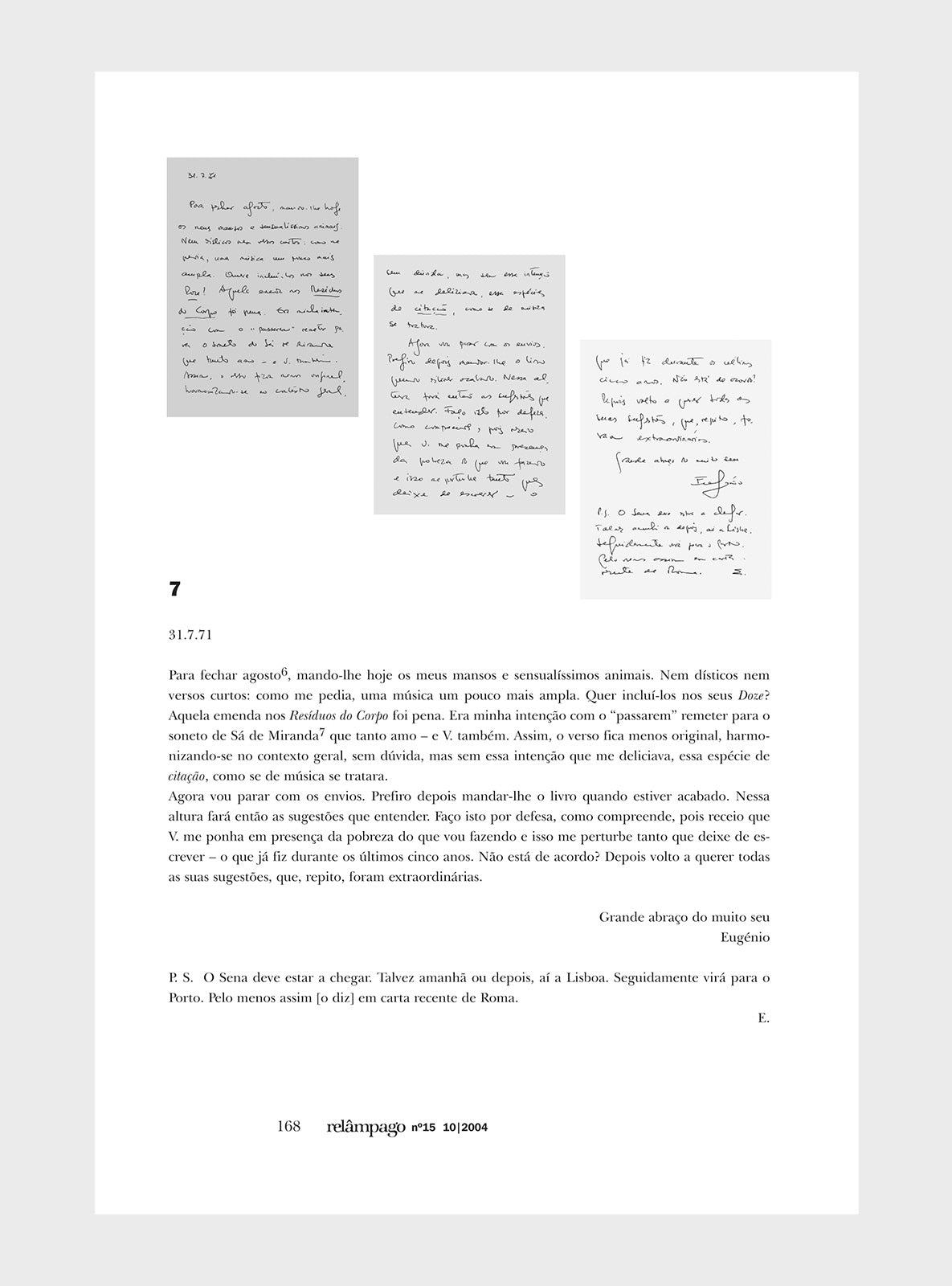 Relâmpago 15 “Eugénio de Andrade”