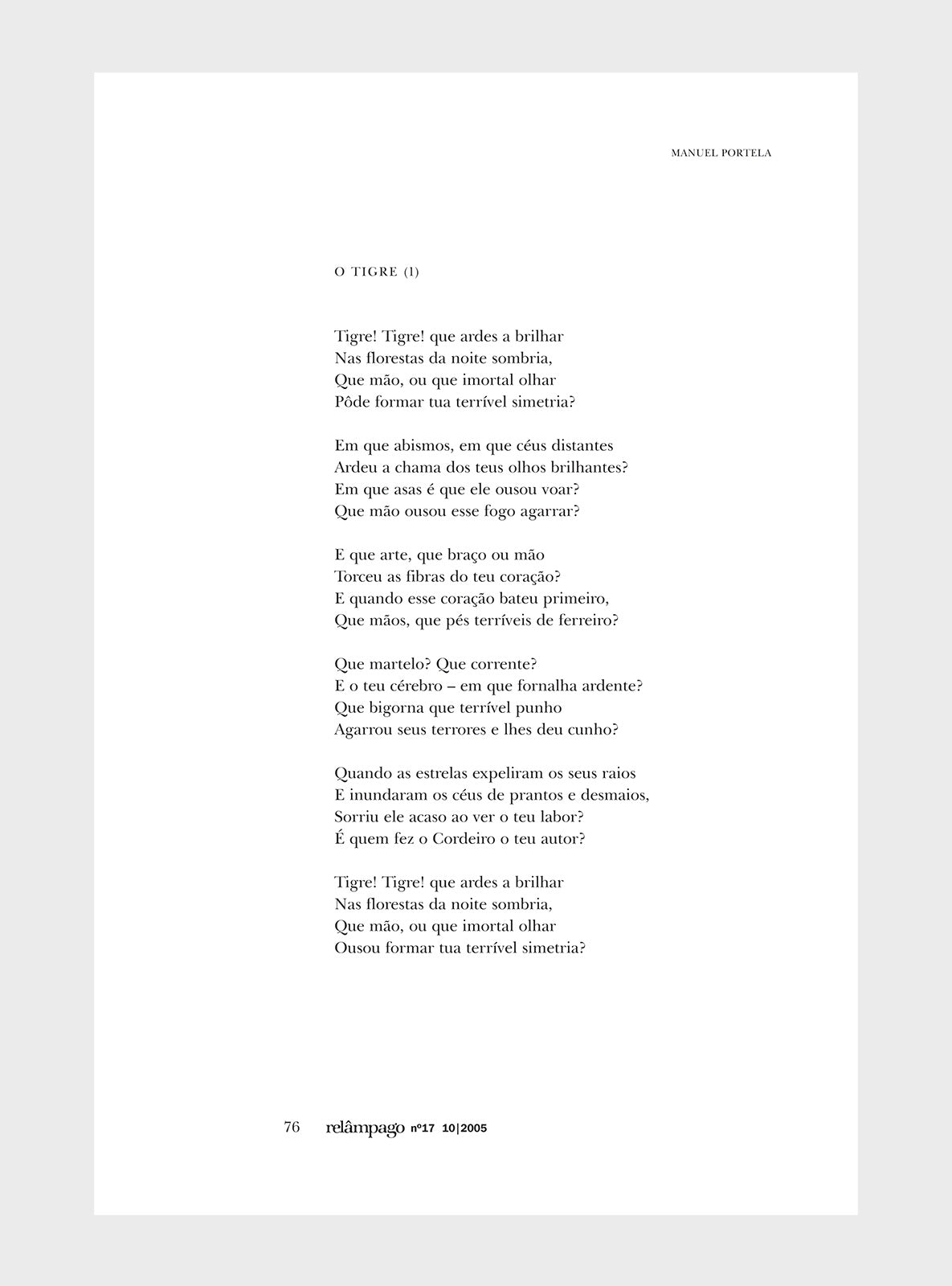 Relâmpago 17 “A tradução de poesia”