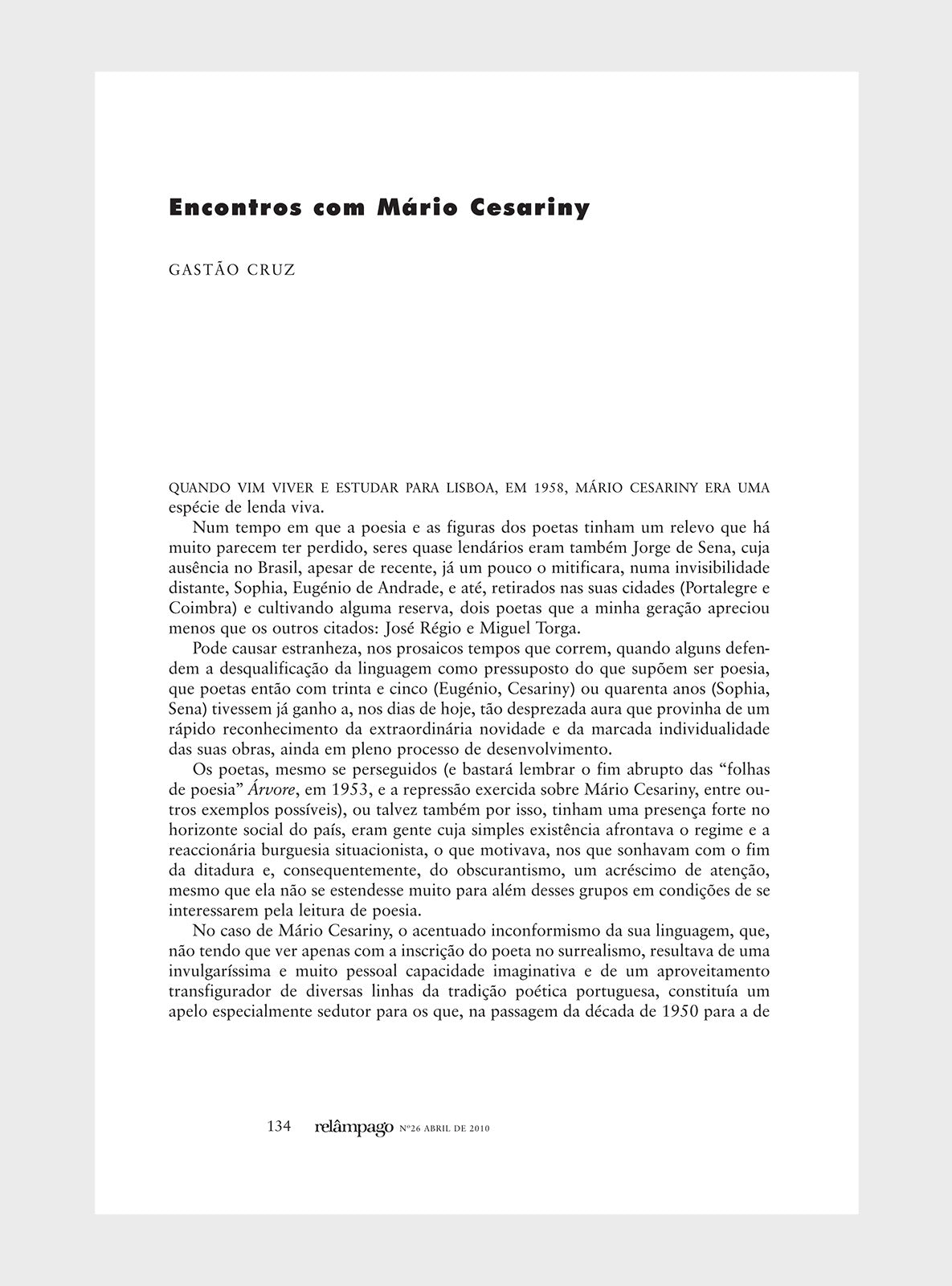 Relâmpago 26 “Mário Cesariny”