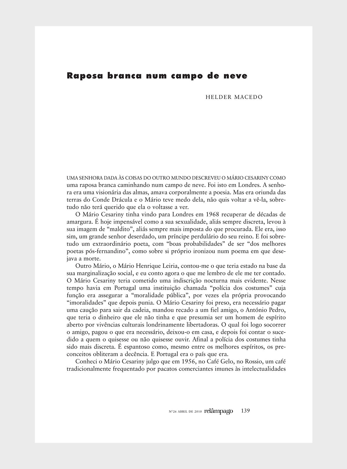 Relâmpago 26 “Mário Cesariny”