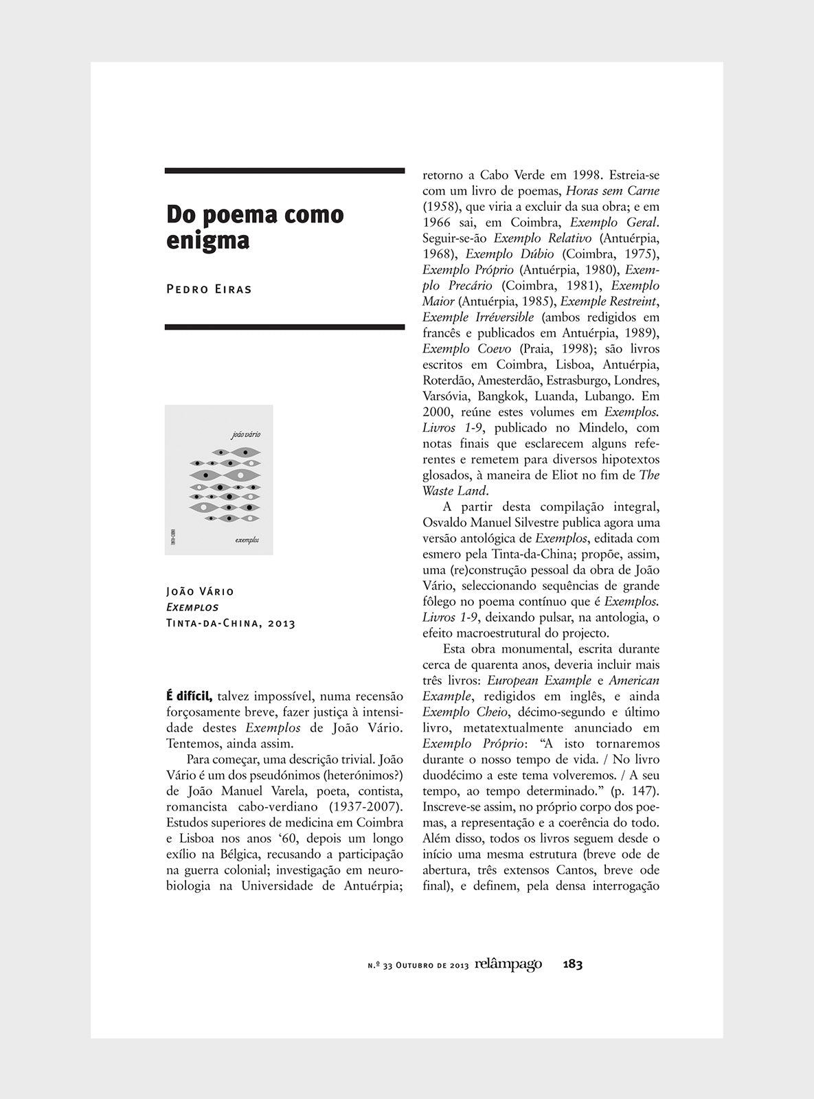 Relâmpago 33 “O estado da poesia”