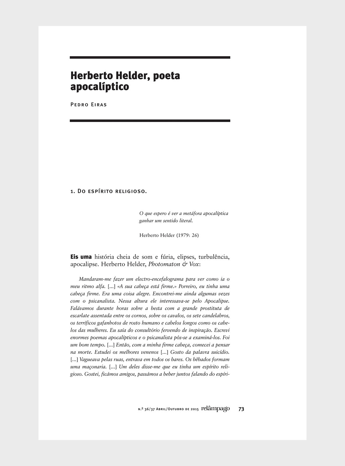 Relâmpago 36/37 “Herberto Helder”