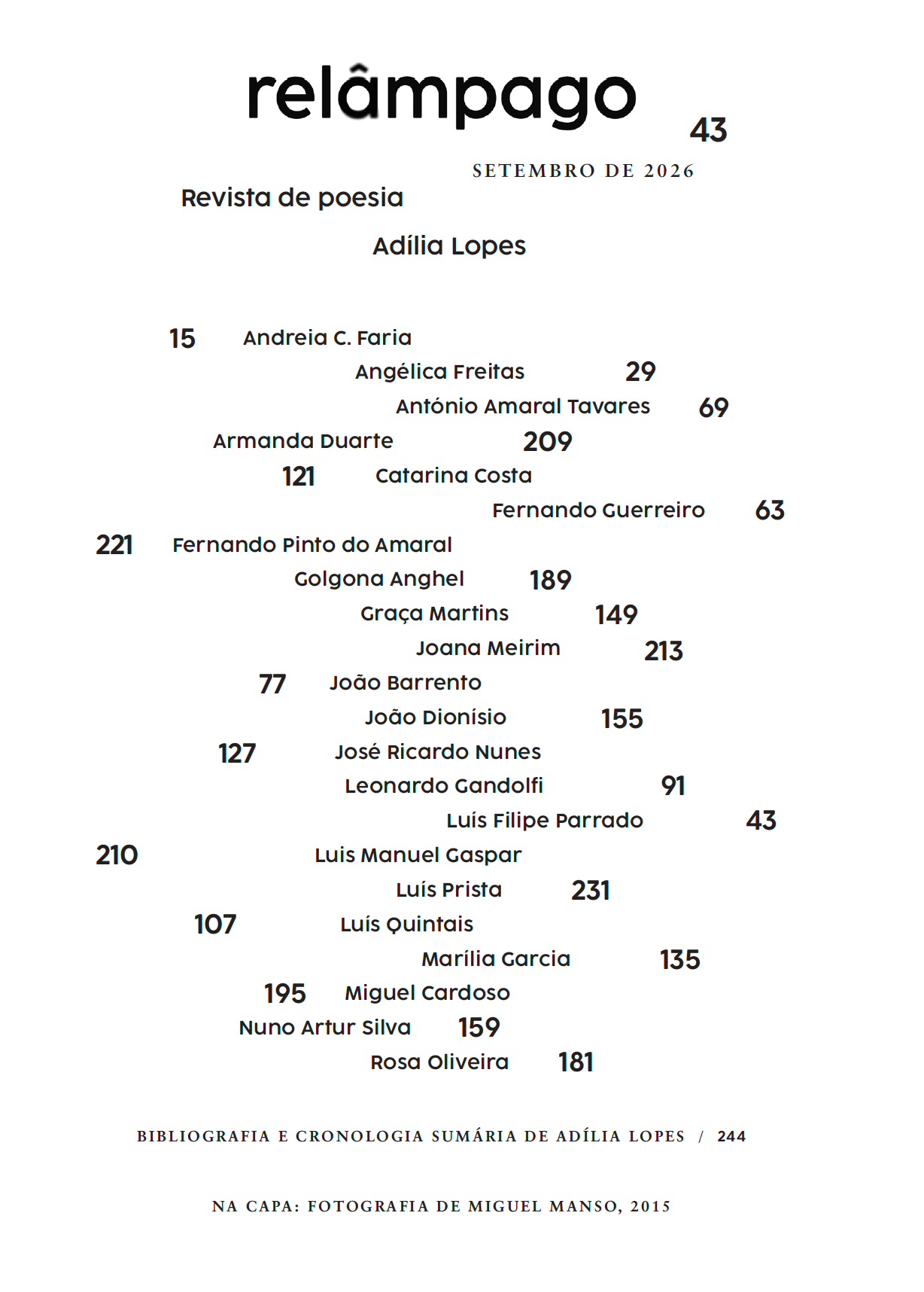 Relâmpago 43 "Adília Lopes"