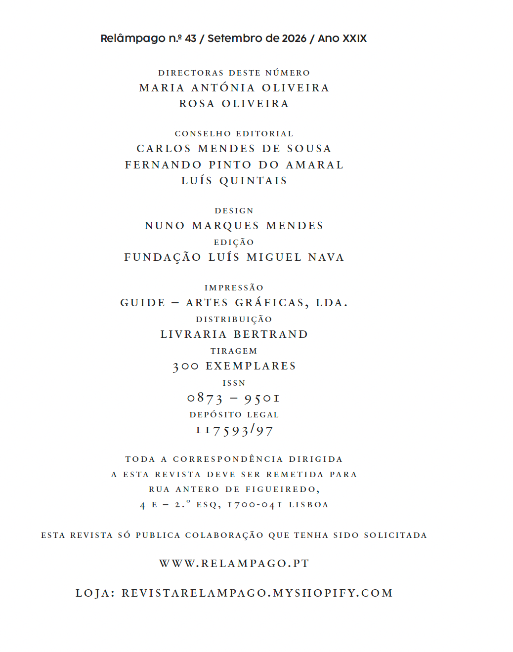 Relâmpago 43 "Adília Lopes"