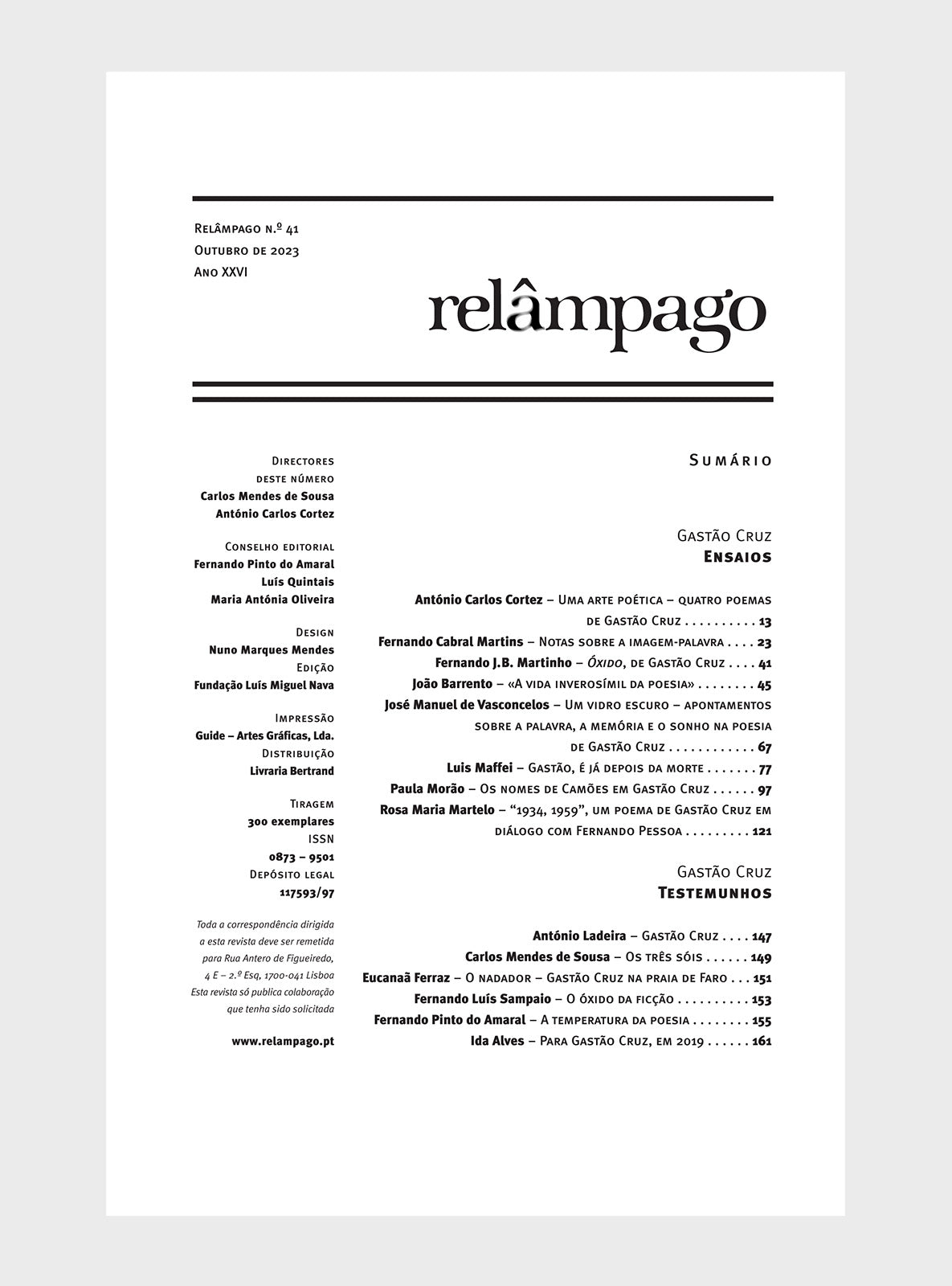Relâmpago 41 “Gastão Cruz”