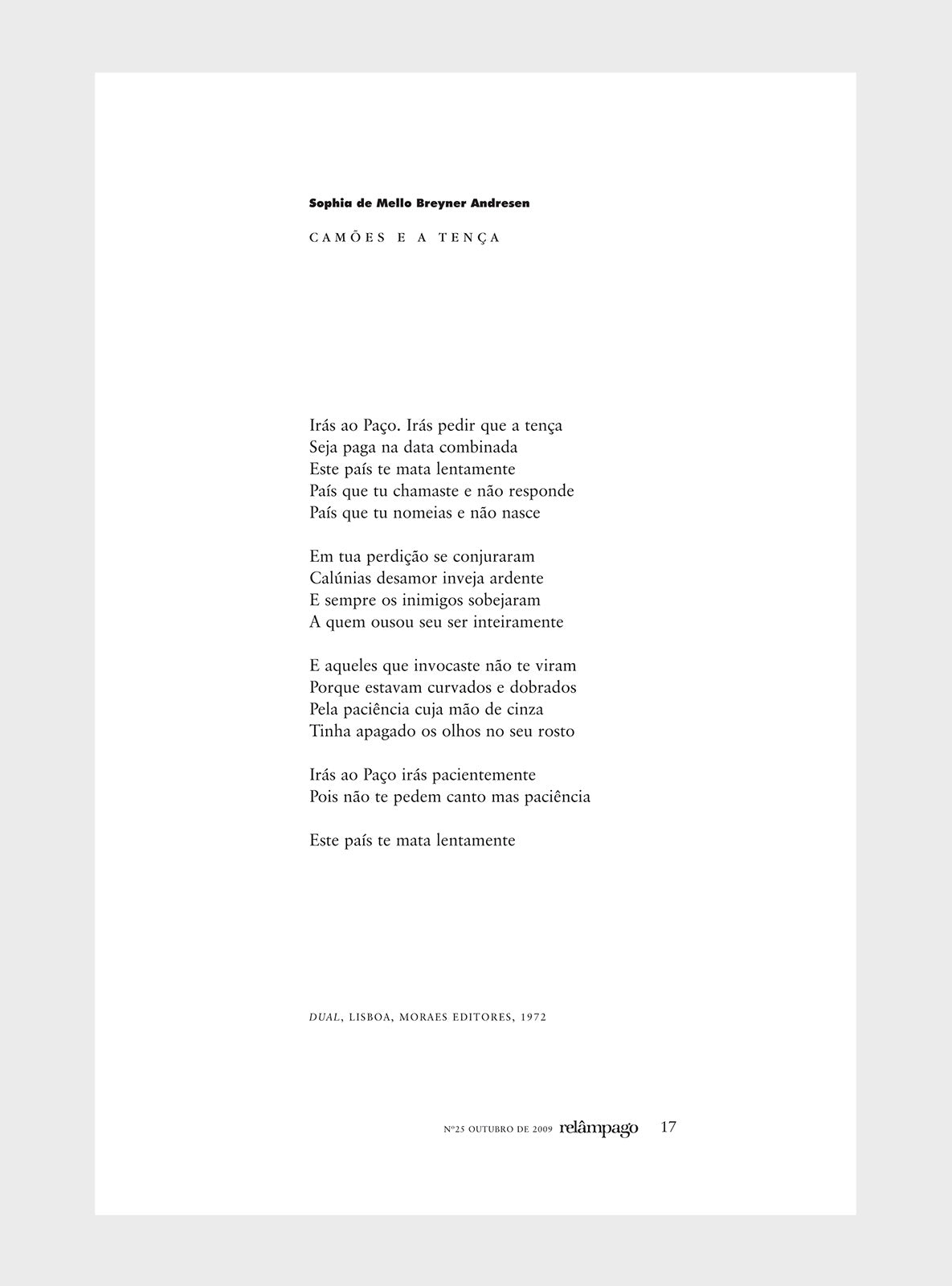 Relâmpago 25 “Poesia e dinheiro”