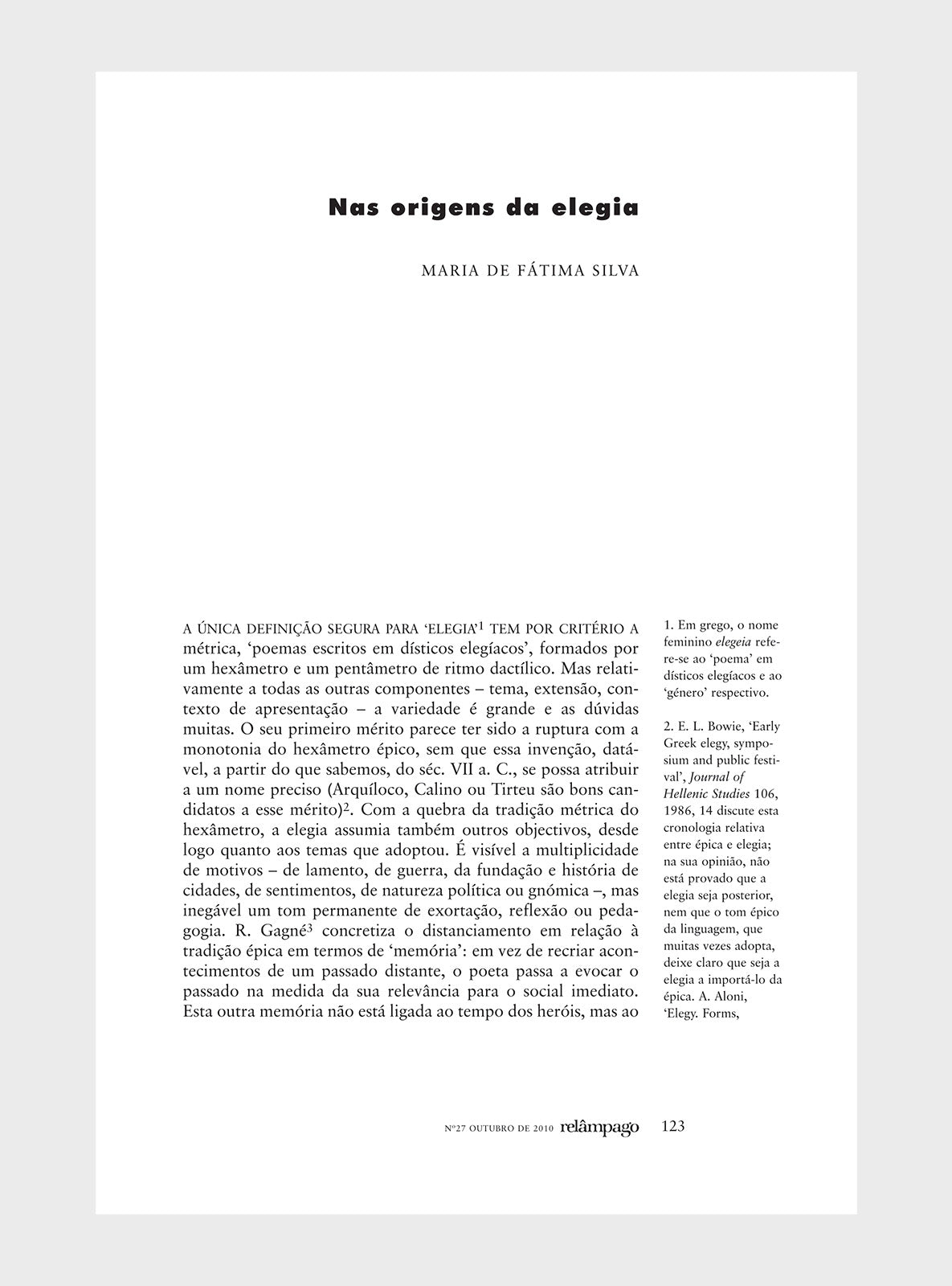 Relâmpago 27 “Elegias”