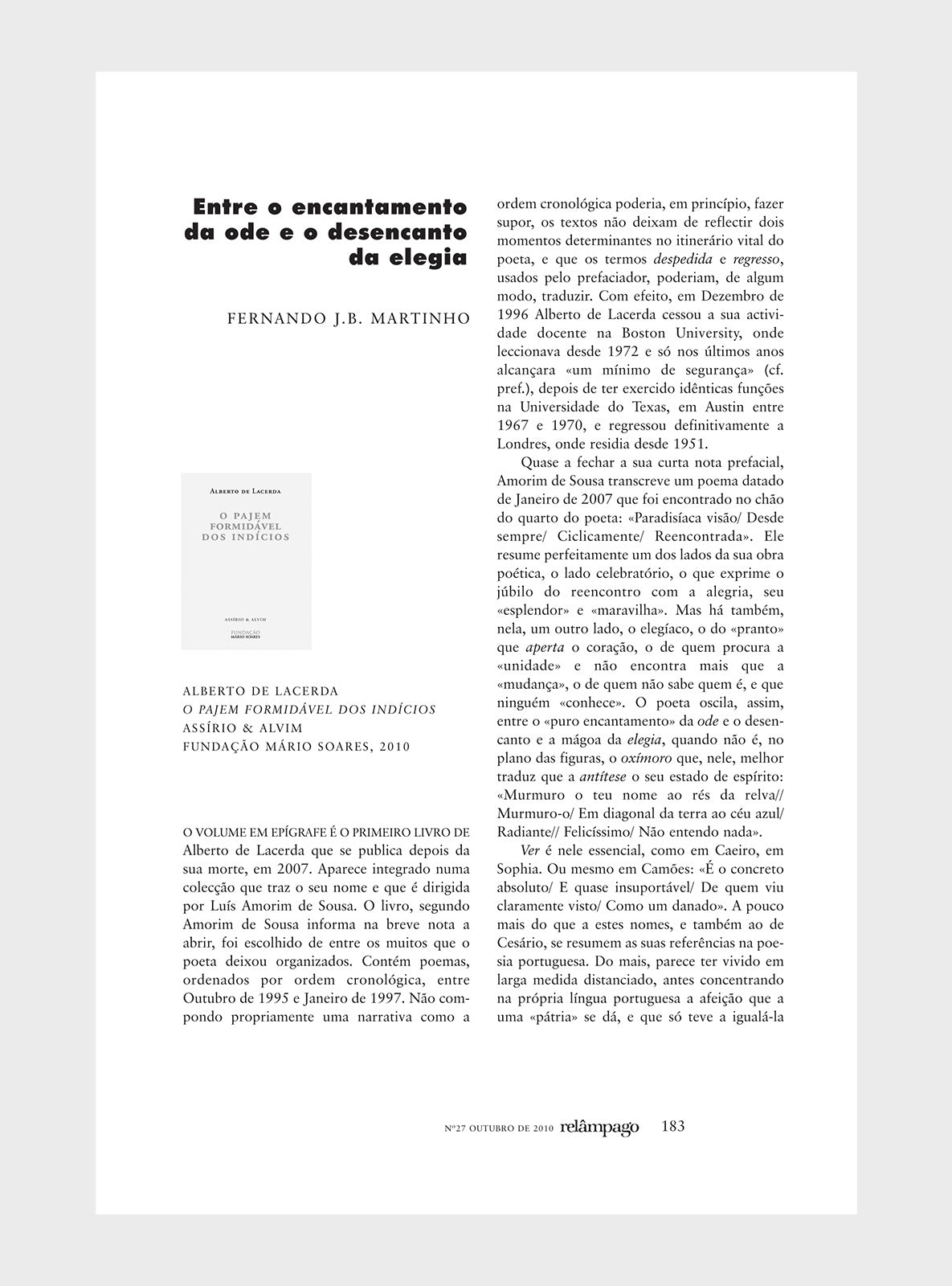 Relâmpago 27 “Elegias”