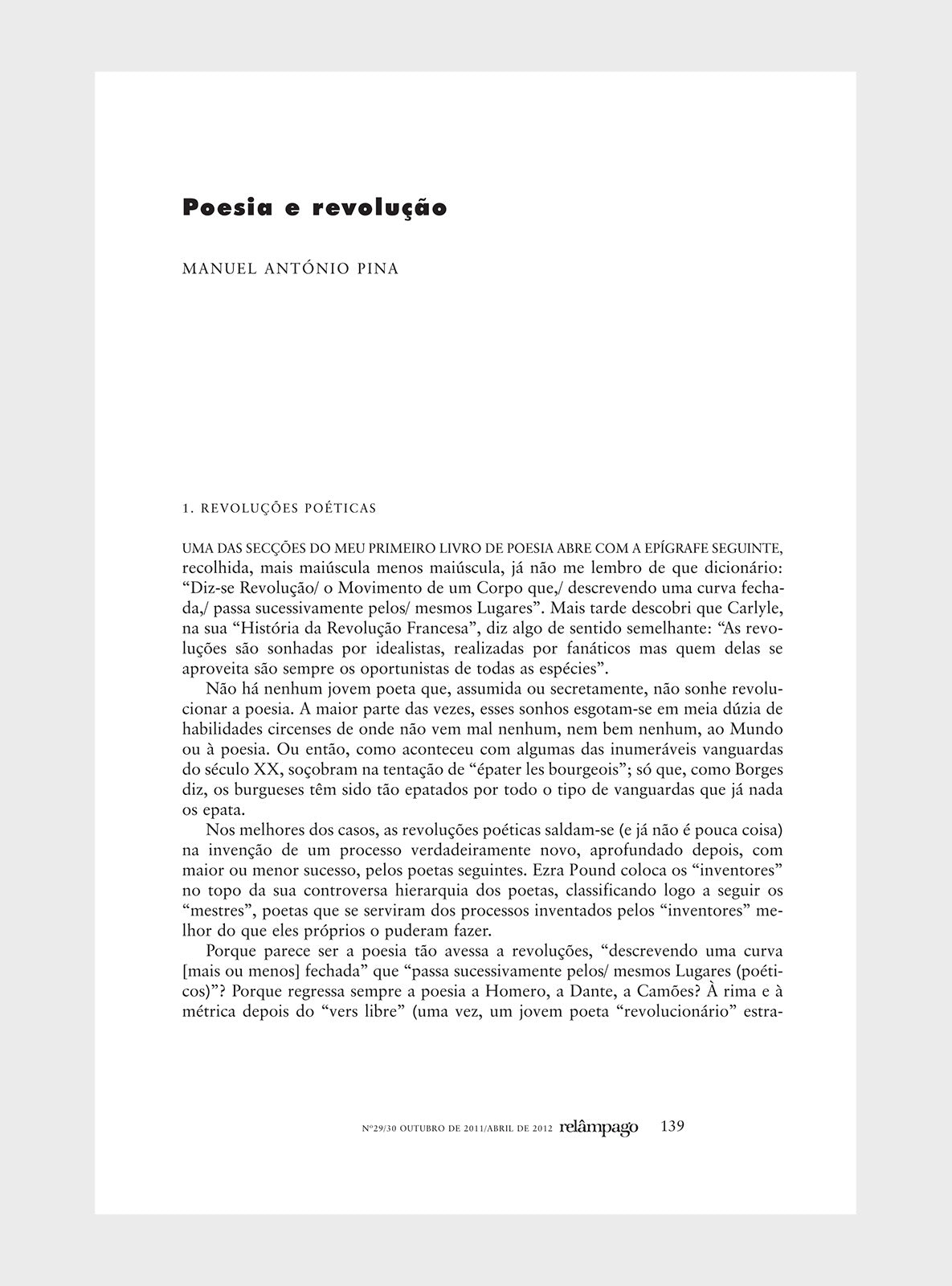 Relâmpago 29/30 “Poesia e revolução”