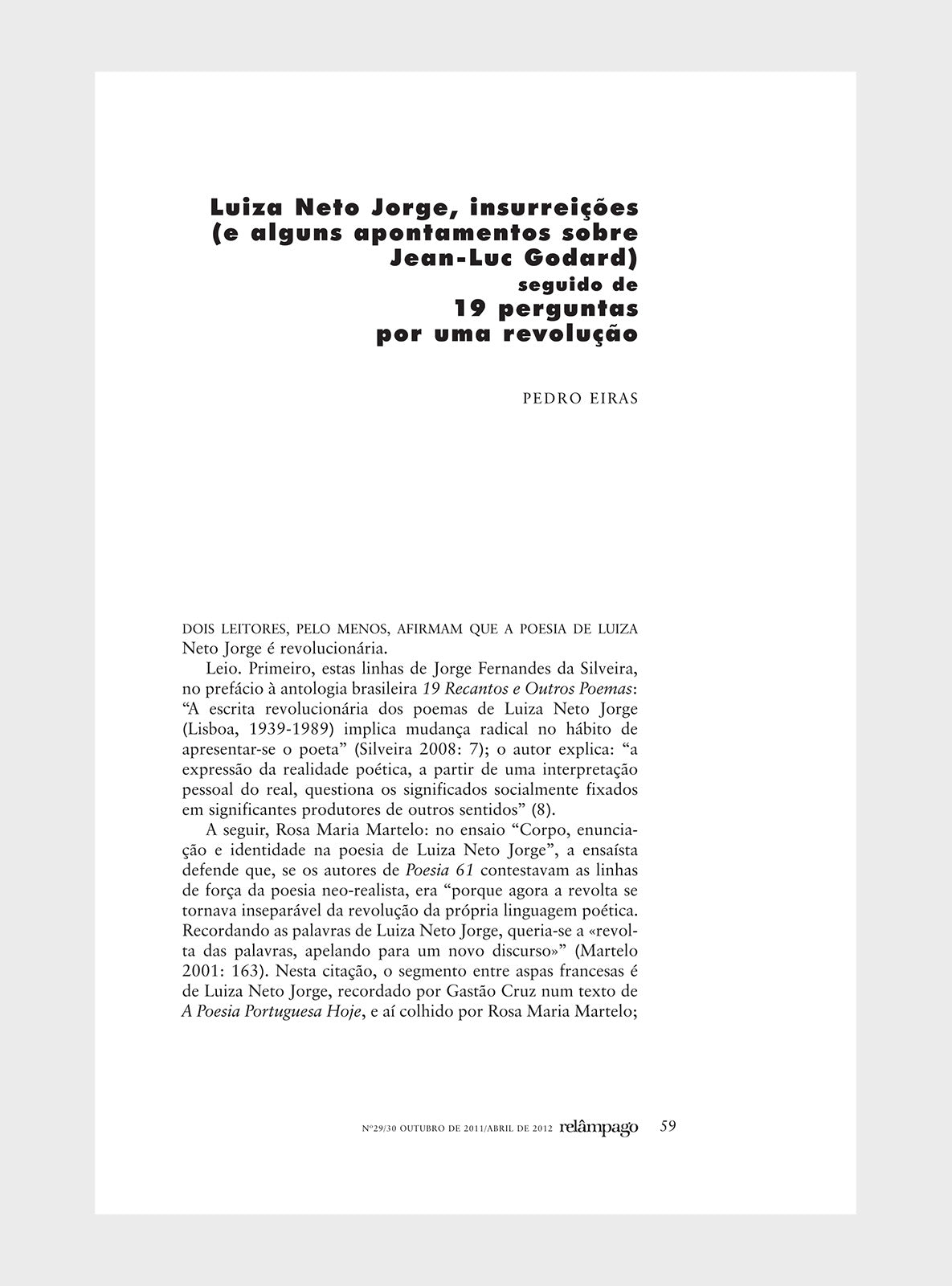 Relâmpago 29/30 “Poesia e revolução”