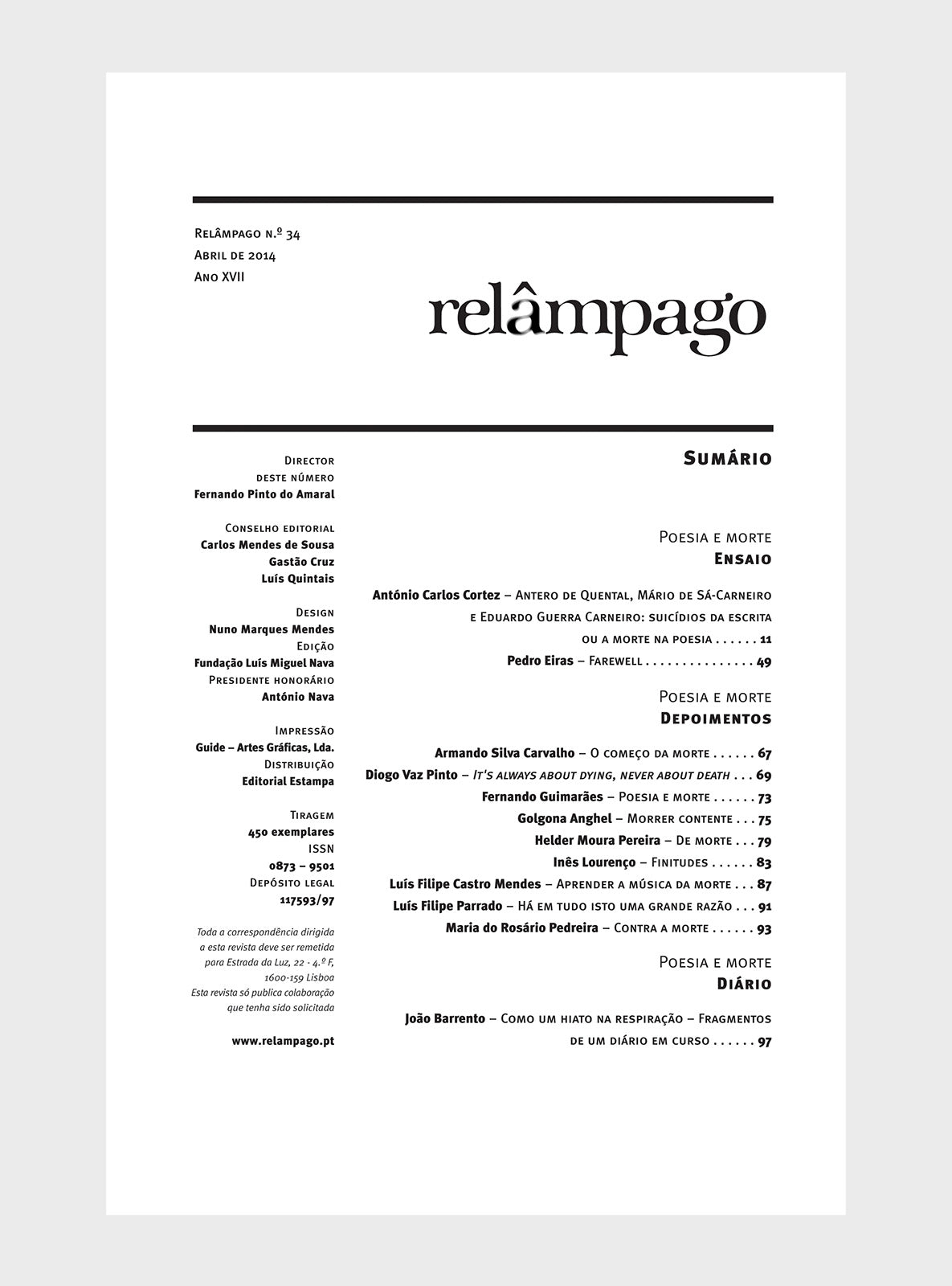 Relâmpago 34 “Poesia e morte”