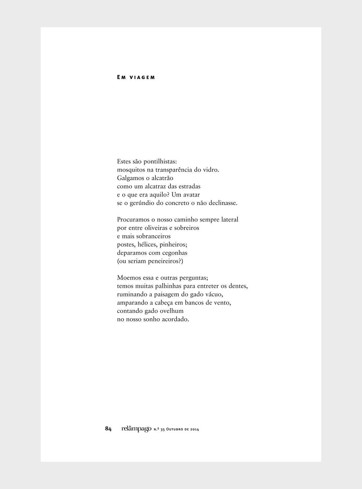 Relâmpago 35 “Poesia e viagem”