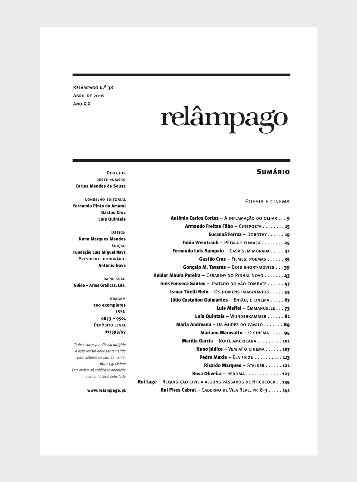 Relâmpago 38 “Poesia e Cinema”
