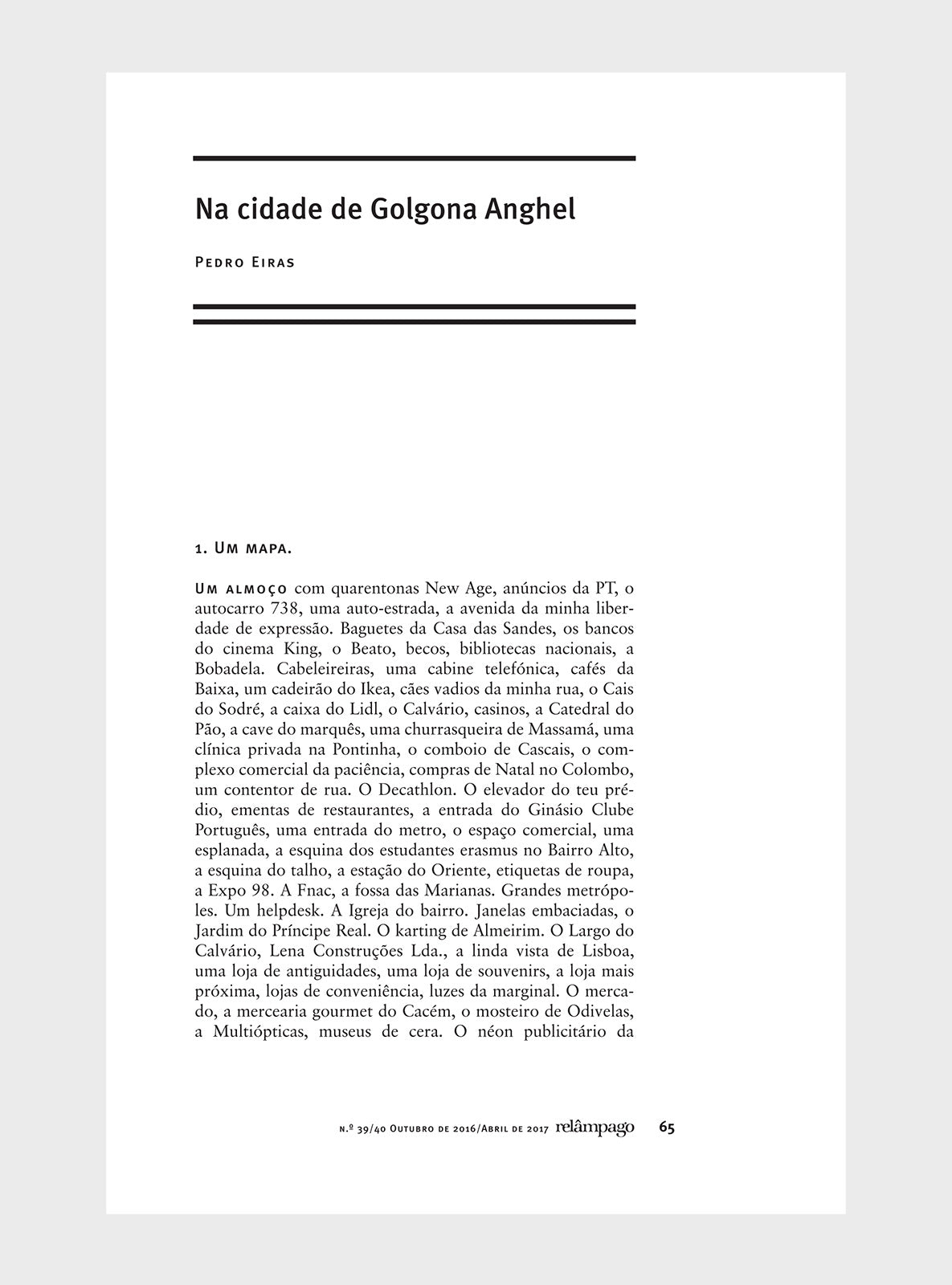 Relâmpago 39/40 “O poeta na cidade”