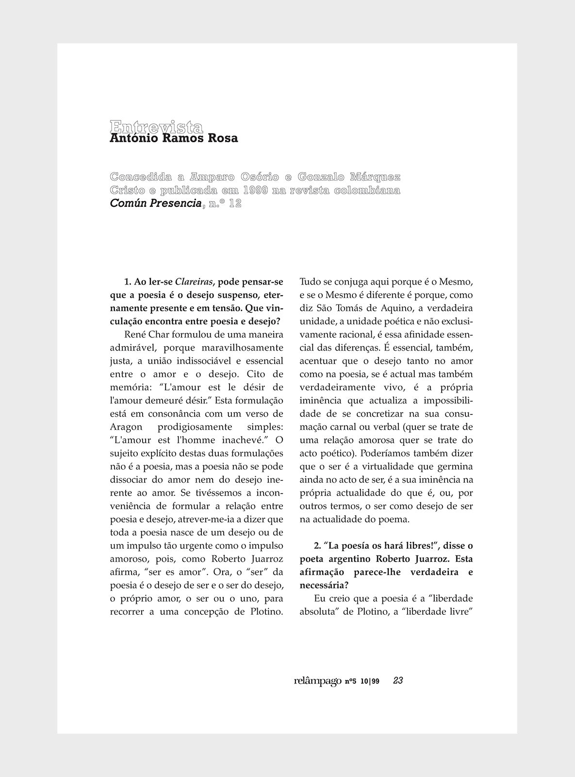 Relâmpago 5 “António Ramos Rosa”