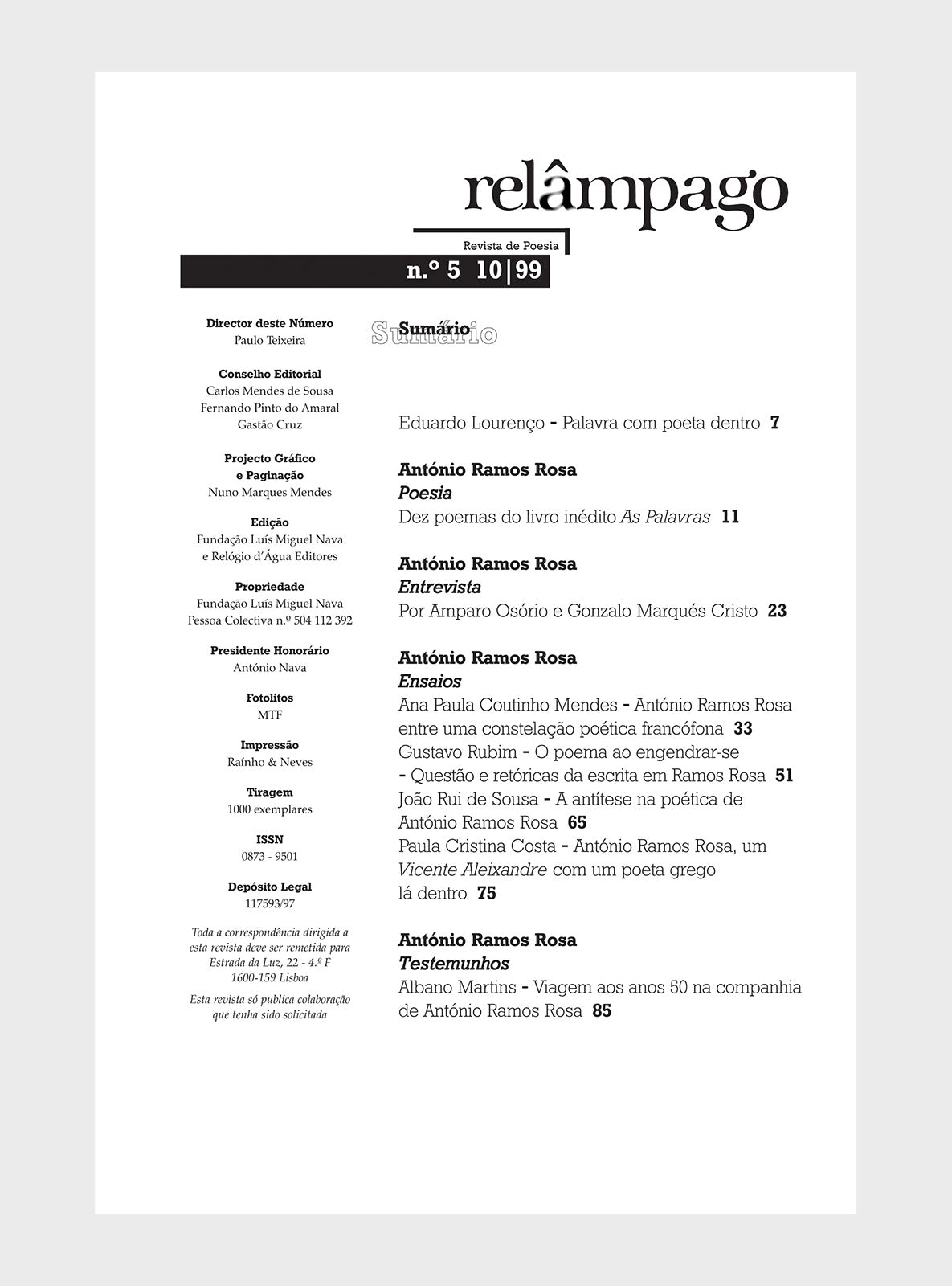 Relâmpago 5 “António Ramos Rosa”