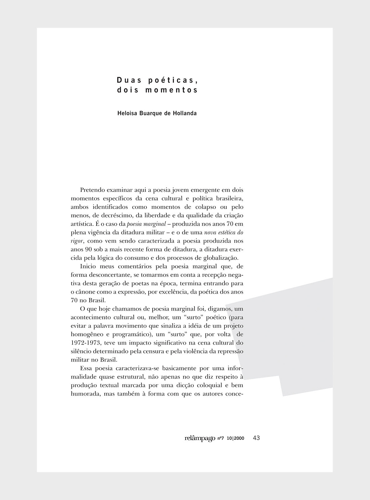 Relâmpago 7 “Poesia brasileira actual”