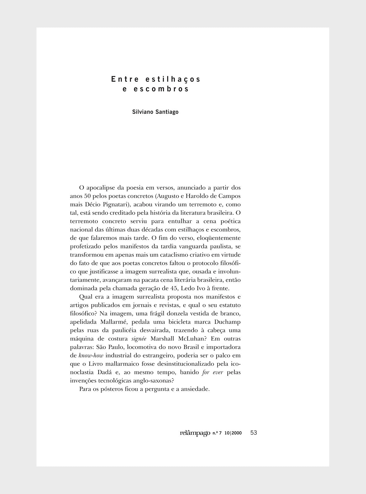 Relâmpago 7 “Poesia brasileira actual”